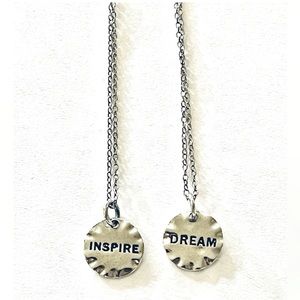 🆕 925 Sterling Silver Dream & Inspire Set of 2 Necklaces